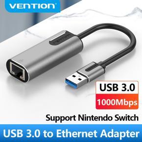 Vention USB 3.0 1000Mpbs Ethernet Adapter RJ45 Aluminum External Ethernet USB Adapter Gray/0.15m