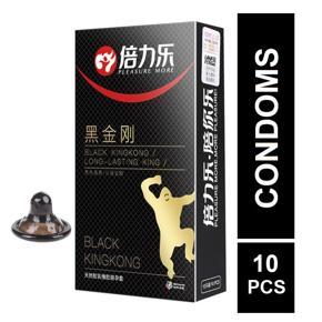 Black King Kong Long Lasting Condoms - 10Pcs Pack