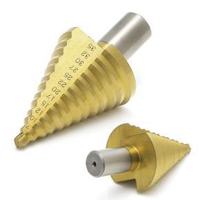 DASI Round handle 5-35mm Step Drill HSS Steel Large Step Cone Coated Metal Drill Bit Cut Tool Set Hole Cutter