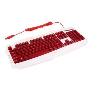 Backlit Keyboard Ergonomic USB Wired Gamer LED Gaming Keyboard Quality - white+red