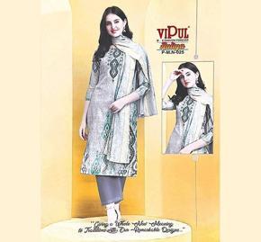 Digital Print Embroidery Unstitched Indian Cotton Dress Set - CSS08B