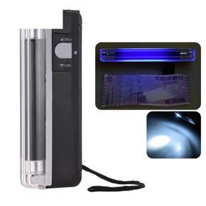 2-in-1 Portable Mini Money Detector Counterfeit Cash Currency Banknote Bill Checker Tester with UV Light Flashlight for USD EURO POUND