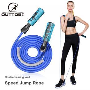 Outtobe Jump Rope Workout Skipping Rope for Exercise Tangle-Free with Ball Bearings Rapid Speed Jump Rope Memory Foam Handles with Adjustable Cotton Rope Fit for Men & Women Aerobic Exercise