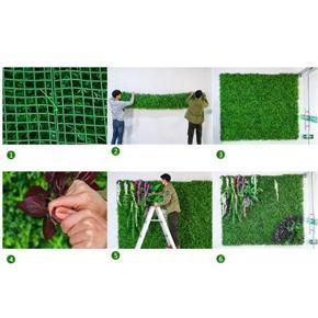 XHHDQES 2pcs 60X40cm Artificial Meadow Artificial Grass Wall Panel for Wedding or Home Decorations - 2