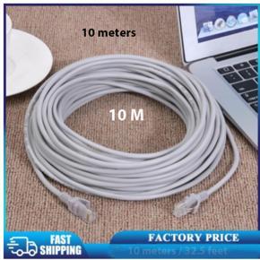 Cat6 Cable internet Cable 1000mbps RJ45 Ethernet LAN Network Cord Cable Lead gray/White Ready Cable (10 meters)