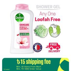 Dettol Antibacterial Body Wash Loofah Free Shower Gel Skincare Rose & Sakura Blossom with 8 Hour Lasting Moisture 250ml