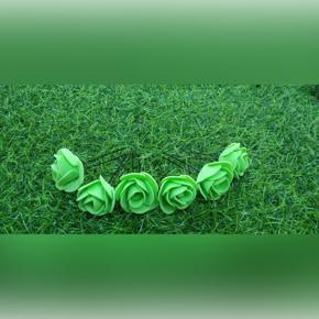 Artificial Green Flower Bobby Pins, Rose Bridal Hair Pins, Bridal Hair Clip, Flower Clips 6pcs set