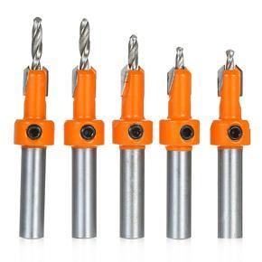 5pcs Countersink Drill Bit Woodworking Screws Chamfering Wood Hole Drills Bit with Hex Key