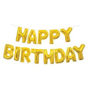 Happy Birthday Balloon Banner, Aluminum Foil Letters Banner Balloons for Party Supplies, Birthday Decorations