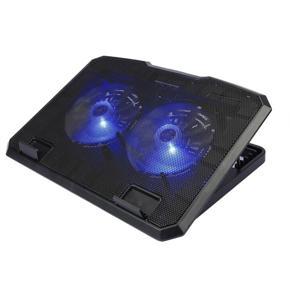2 Fans LED 2 USB With Adjustable Height Stand Pad Cooler For Laptop 15.6" - Black