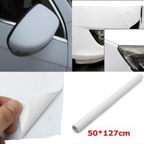 50*127cm 3D Carbon Fiber Vinyl Car Wrap Sheet Roll Film Sticker Decal (White) - white