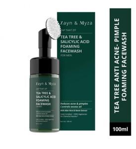 Tea-Tree & Salicylic Acid Foaming Face Wash For Men With Built-In Deep Cleansing Brush