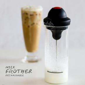 Milk frother electric foamer coffee foam maker milk shake mixer battery operated latte cappuccino frothing pitcher stainless steel coffee frother whisk machine large milk frother jug cup (glass)