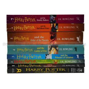 Harry Potter Full Set: The Complete Collection (Set of 8 Volumes) White-print Paperback