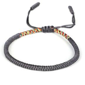 New Multi Color Tibetan Buddhist Good Lucky Charm Tibetan Bracelets & Bangles For Women Men Handmade Knots Rope Bracelet Gray