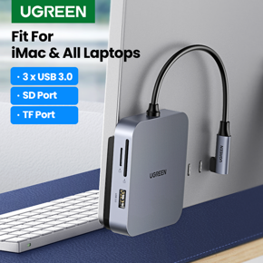 UGREEN USB C HUB to USB 3.0 5Gbps TF/SD Card 104MB/s for iMac MacBook iPad Pro Air PC Accessories Magnetic 5 in 1 Type C USB HUB