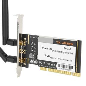 pci desktop adapter 300mbps 802.11b/g/n ar9223 the chip wireless wifi network card + 2 antennas possess wide compatibility