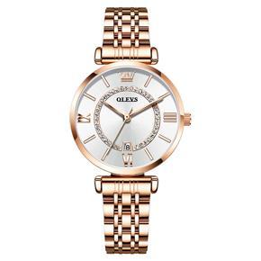 OLEVS Casual Quartz Watches Simple Mesh Steel Band Fashion Watch For Women - 6892