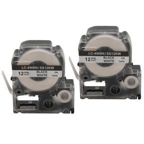 10 Pack Replace LK-4WBN LC-4WBN9(SS12KW) Label Tapes for Epson LabelWorks LW300 LW400 LW500 LW700 1/2 Inch x 26.2 Feet