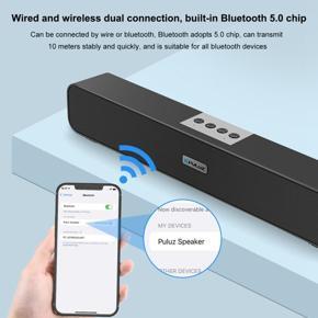 ARELENE PULUZ Wall Mounted Bluetooth Speaker TV Soundbar Home Theater Wireless Speaker with Subwoofer for TV PC Computer