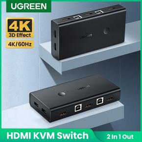 Ugreen HDMI KVM Switch 2 Port 4K USB Switch KVM Switcher Splitter Box for Sharing Printer Keyboard Mouse KVM Switch HDMI