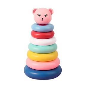 ARELENE Baby Bells Blocks Ring Toys Children's Colorful Rings Blocks Rings House Rainbow Rings Learning Colors and Shapes Toy