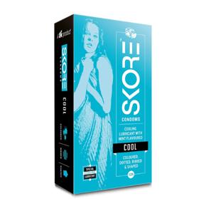 Skore Cool Mint Dots and Ribbed Condoms - 10's Pack