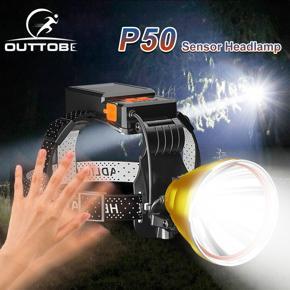 Outtobe LED Headlamps P50 Headlight Fla-shlight Work Light Flas-hlight USB Rechargeable LED Headlamp Emergency Light LED Lighting Fishing Outdoor Hiking Headlamp for Running Fishing Hiking