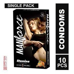 Manforce Orange Stamina Dots Condoms - 10s Pack(India)