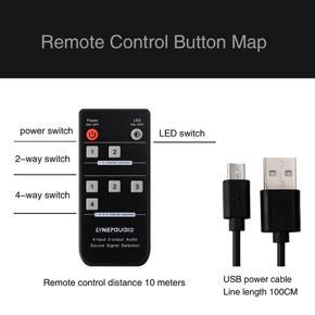 XHHDQES 4 in 2 Out Audio Frequency Signal Select Shift Device/Audio Frequency Shift Device/with Remote Control Shift Function