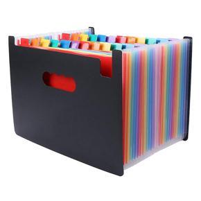 24 Pockets Expanding File Folder Large Space Design A4 Filing Folders Box File Business Home Office Document Accordion File Storage Bag