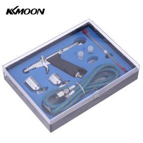 KKmoon Professional Double Action p-istol） Trigger Airbrush Set with Hose 3 Tips 2 Cups for Art Painting Tattoo Manicure Spray Model Air Brush Nail Tool