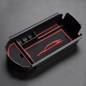 Car Styling Accessories Plastic Interior Armrest Storage Box Organizer Case Container Tray for Toyota C-Hr Chr 2016 2017 2018 Black+Red