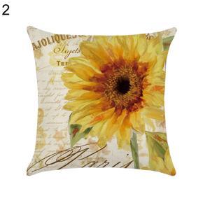 Thanksgiving Sunflower Pillow Case Square Linen Cushion Cover Sofa Decoration