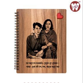 Wooden Notebook with customized picture and text