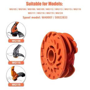 Trimmer Spool for Worx-3 x String Trimmer Spool Line-Orange