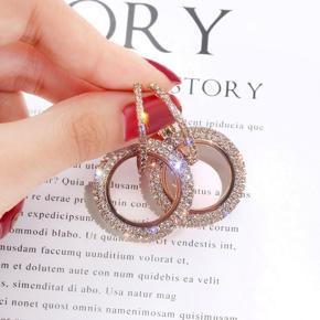 Exaggerated Temperament Earrings S925 Sterling Silver Needle Ring Ladies New Fashion Earrings Korean Trend