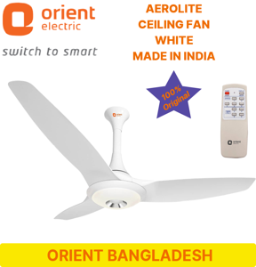 Orient Aerolite Ceiling Fan With Remote (1200MM / 48") White