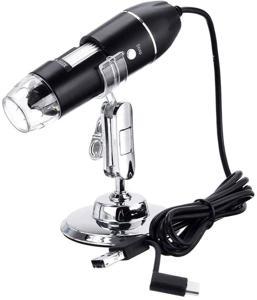 USB Digital Microscope 1600X Magnifier with LED Light and Stand