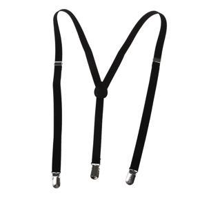 Adult Adjustable Metal Clamp Elastic Suspenders Braces Black