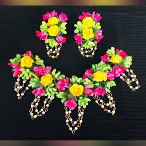 Artificial Flower Jewellery Set For Bride