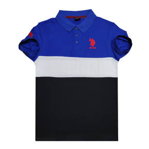 Soft and Comfortable Premium Quality Blue Color Stylish and Fashionable Cotton Pk Polo T-Shirts for mens with white and Black Contrast.