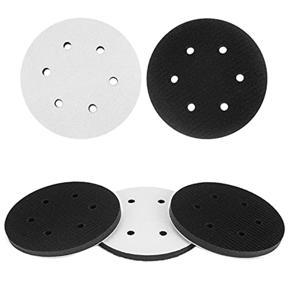 BRADOO 5 Pack 6 Inch 6 Hole Hook and Loop Soft Density Interface Buffer Pad 6Inch Sponge Cushion Buffing Backing Pads