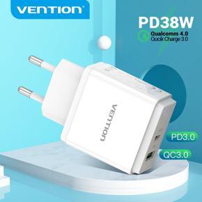 Vention 38W USB Charger Quick Charge 4.0 3.0 Type C PD Fast Charging for iP 13 12 USB C Charger with QC 4.0 3.0 Phone Charger