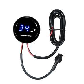 12V Motorcycle Digital Thermometer Ultra-Thin Round Water Temperature Meter Gauge with Blue Light LED Display Universal