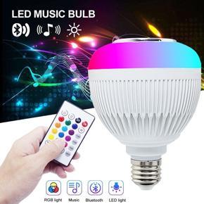 6/12W E27 Music RGB Color Changing Light Bulb Bluetooth Speaker with Remote Control for Party Home