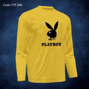 Playboy Yellow  long Sleeve T-Shirt For Men