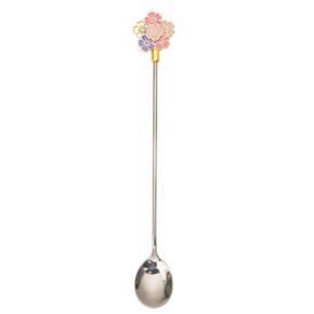 Dessert Spoon Cherry Blossom Shape Delicate Stainless Steel Five-pointed Star Fruit Fork Spoon for Coffee