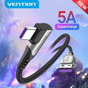 Vention 5A USB Type C Cable for Huawei Mate 30 P40 P30 Supercharge 40W Quick Charge 3.0 SCP Fast Charging Charger USB-C Cable