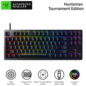Razer Huntsman Tournament Edition Mechanical Keyboard Linear Optical Switch Gaming 87 Keys RGB Backlight Wired Keyboard Black